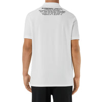 WHITE Polo oversize en piqué de coton avec coordonnées géographiques