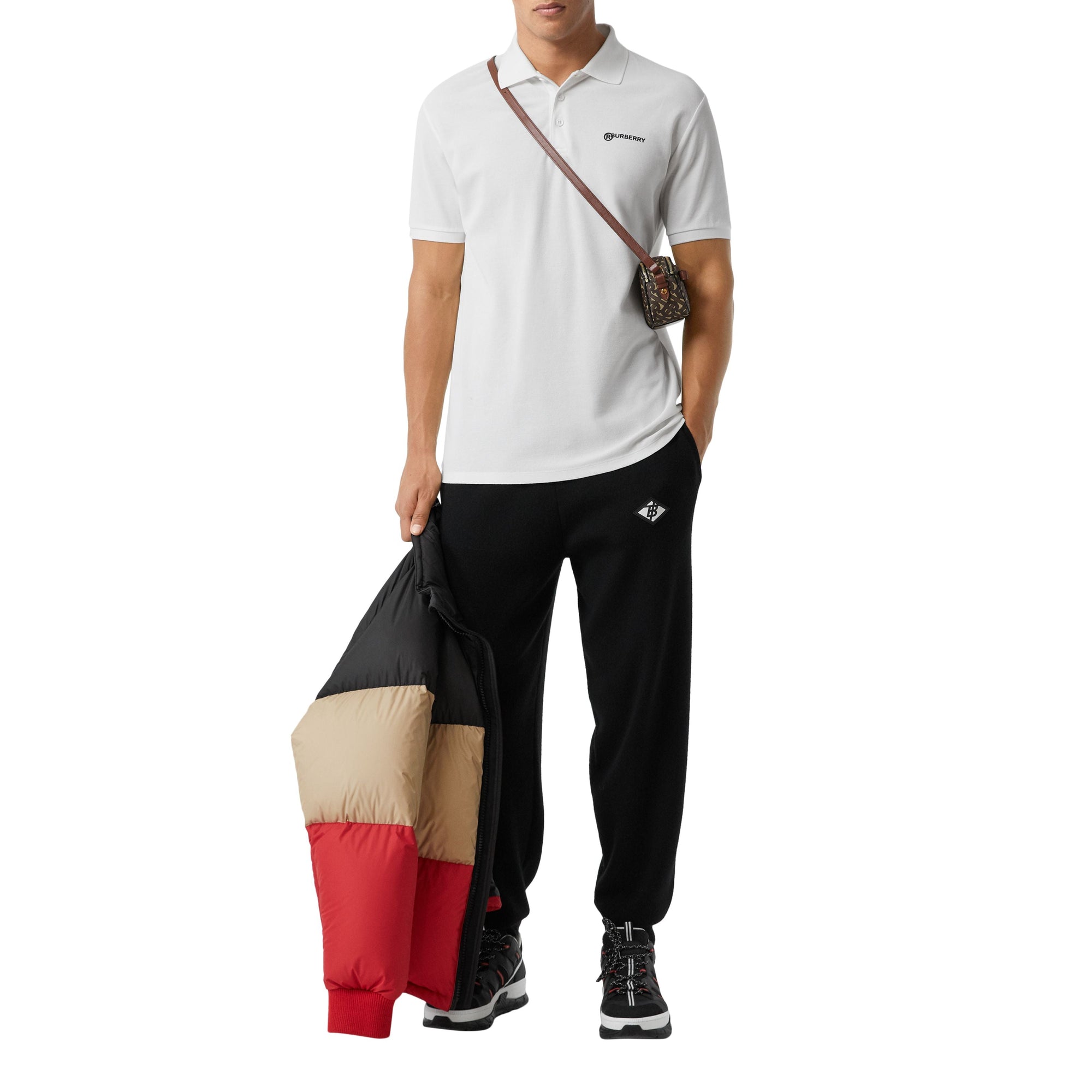WHITE Polo oversize en piqué de coton avec coordonnées géographiques