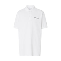 WHITE Polo oversize en piqué de coton avec coordonnées géographiques