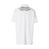WHITE Polo oversize en piqué de coton avec coordonnées géographiques