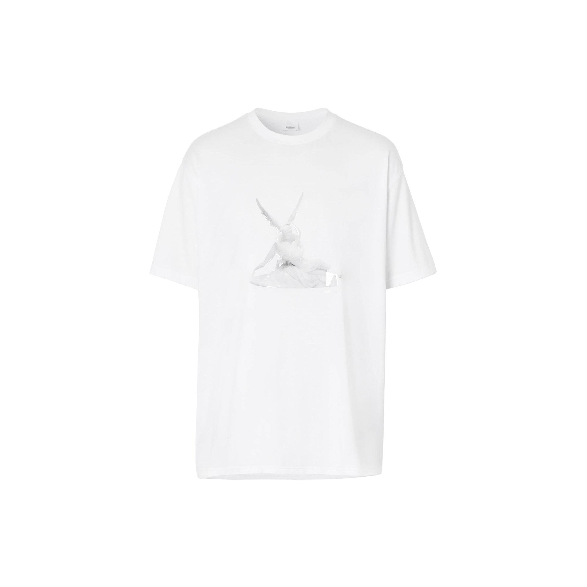 T-shirt oversize en coton à imprimé cupidon - Blanc