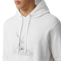 Sweat-shirt à capuche oversize en coton à imprimé cupidon - Blanc