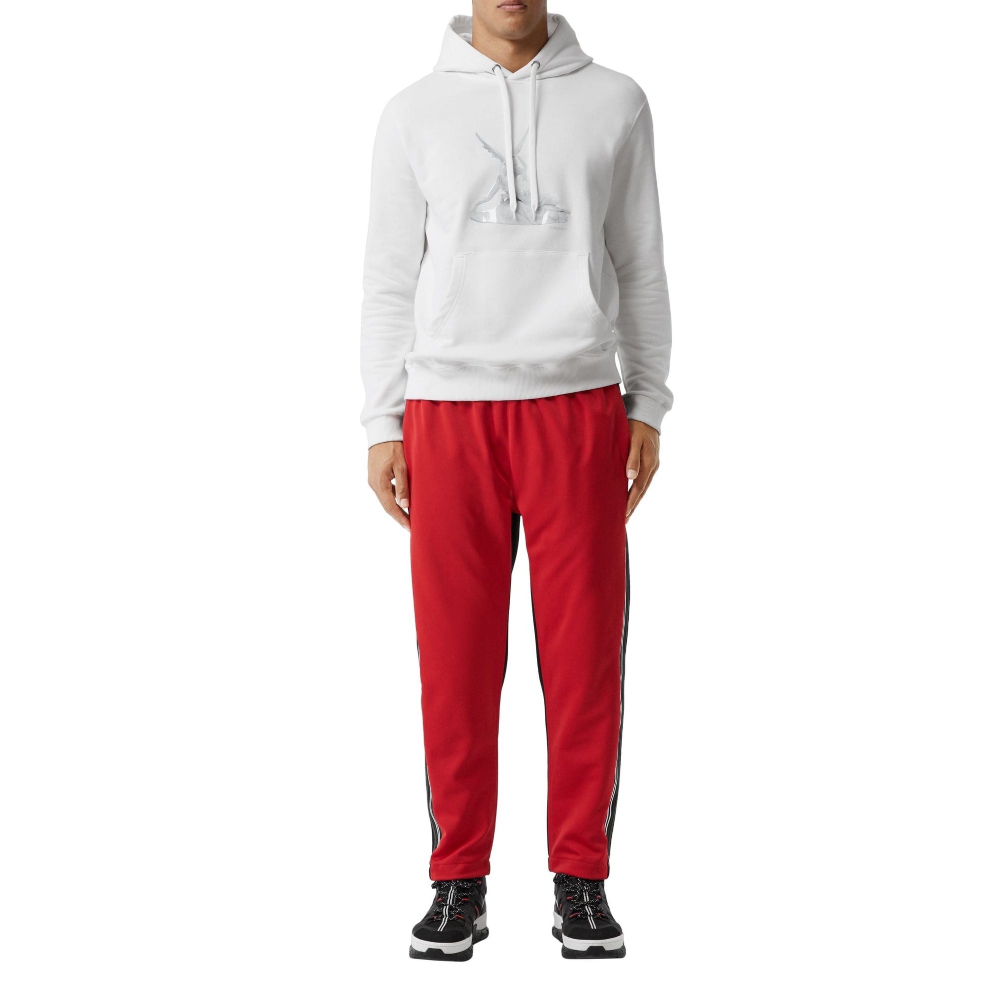 Sweat-shirt à capuche oversize en coton à imprimé cupidon - Blanc