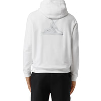 Sweat-shirt à capuche oversize en coton à imprimé cupidon - Blanc