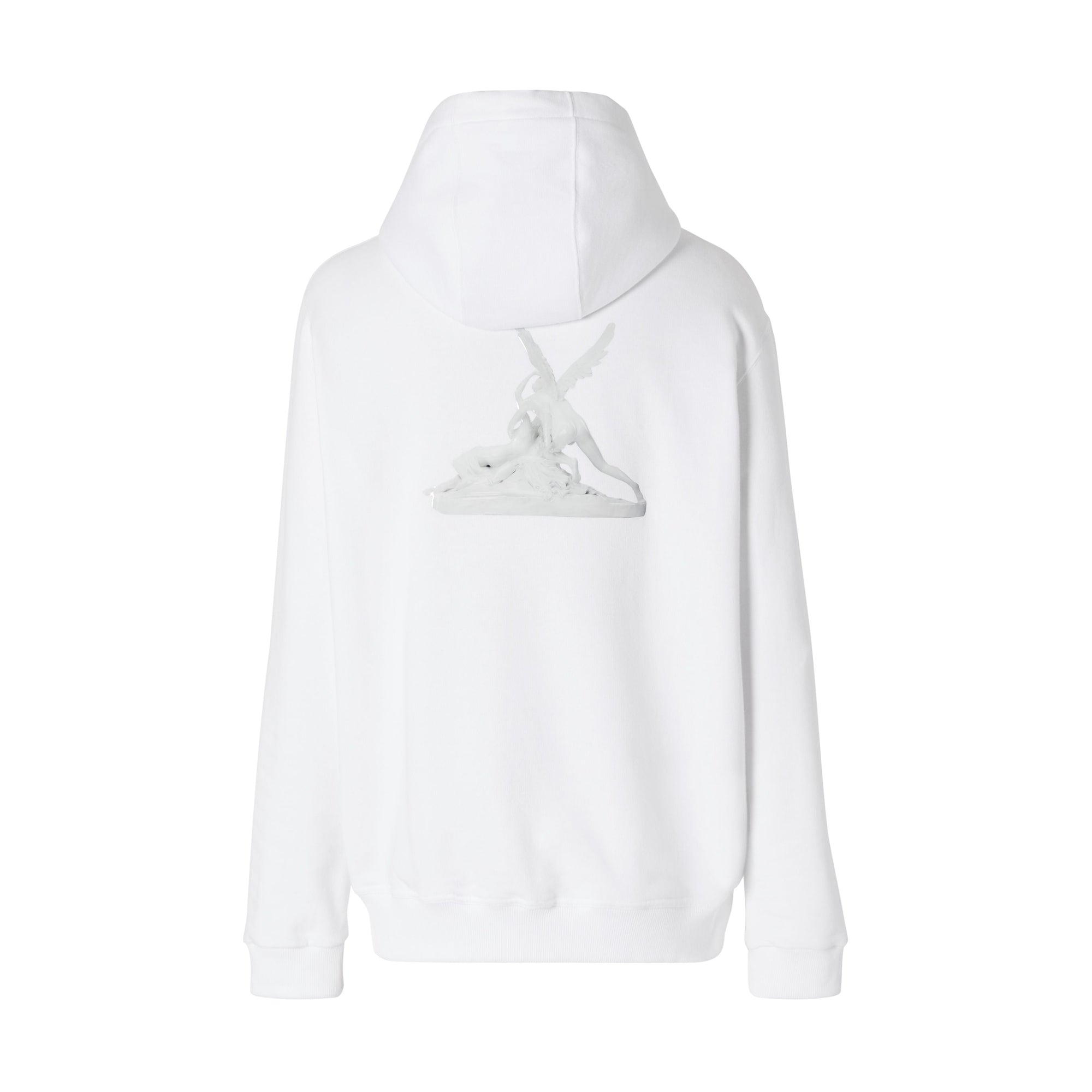 Sweat-shirt à capuche oversize en coton à imprimé cupidon - Blanc