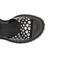 Sandales en cuir avec ornements - Noir