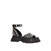 Sandales en cuir avec ornements - Noir
