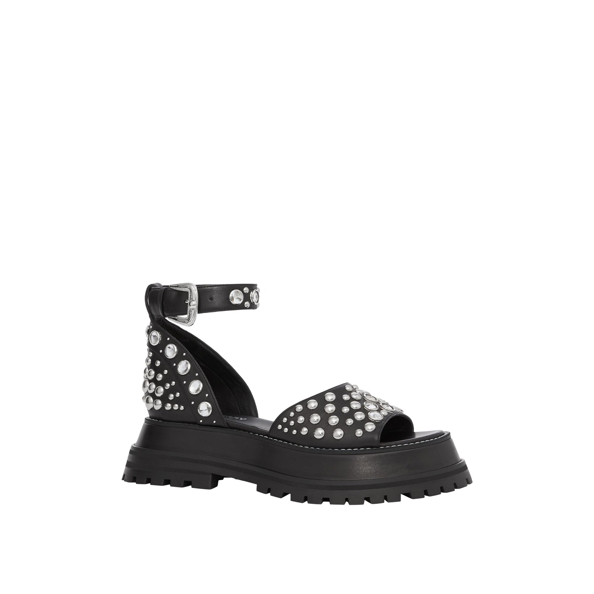 Sandales en cuir avec ornements - Noir