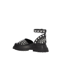 Sandales en cuir avec ornements - Noir