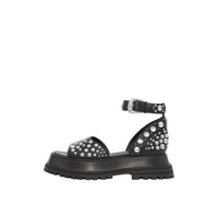 Sandales en cuir avec ornements - Noir