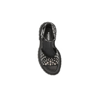 Sandales en cuir avec ornements - Noir