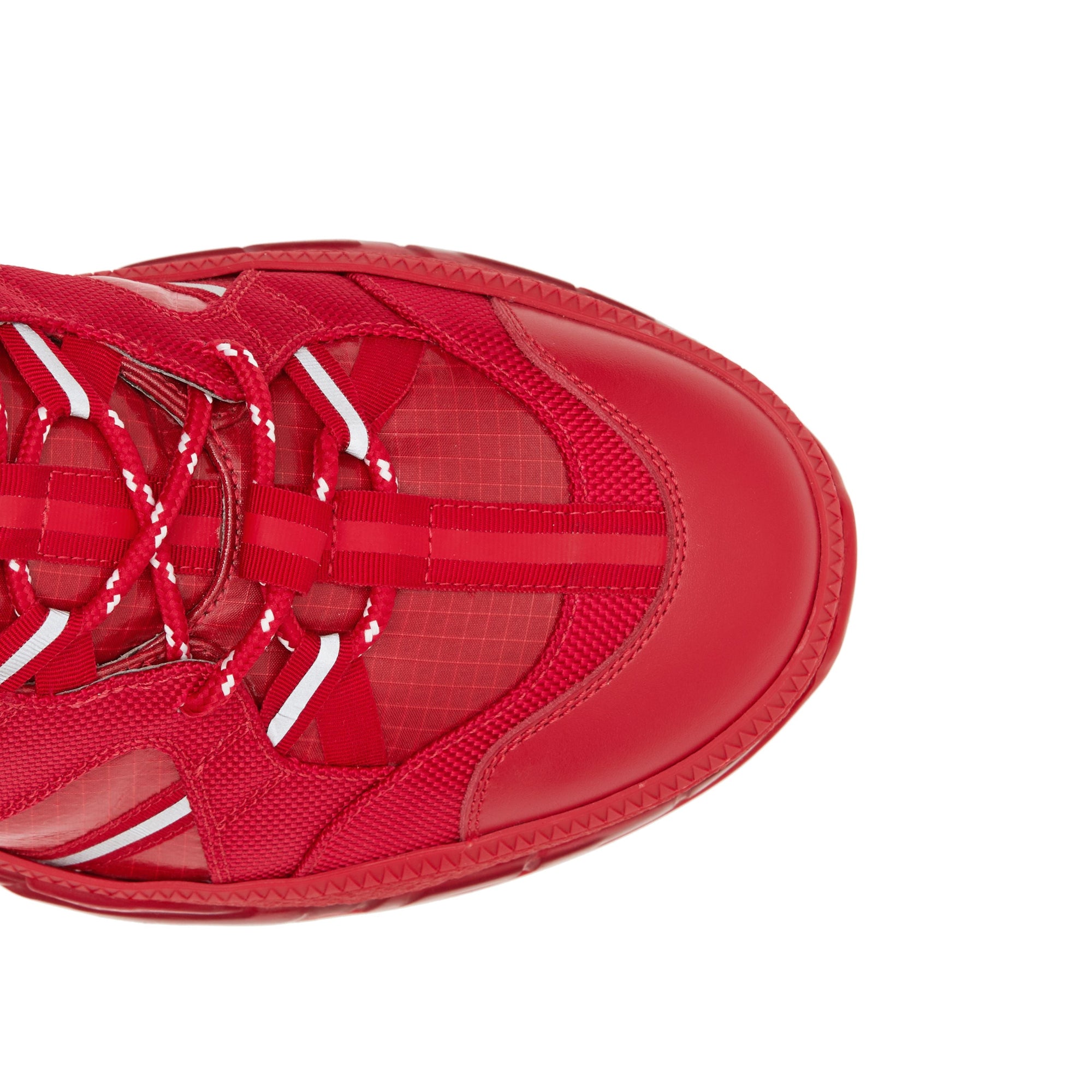Sneakers union en nylon et cuir - Rouge vif