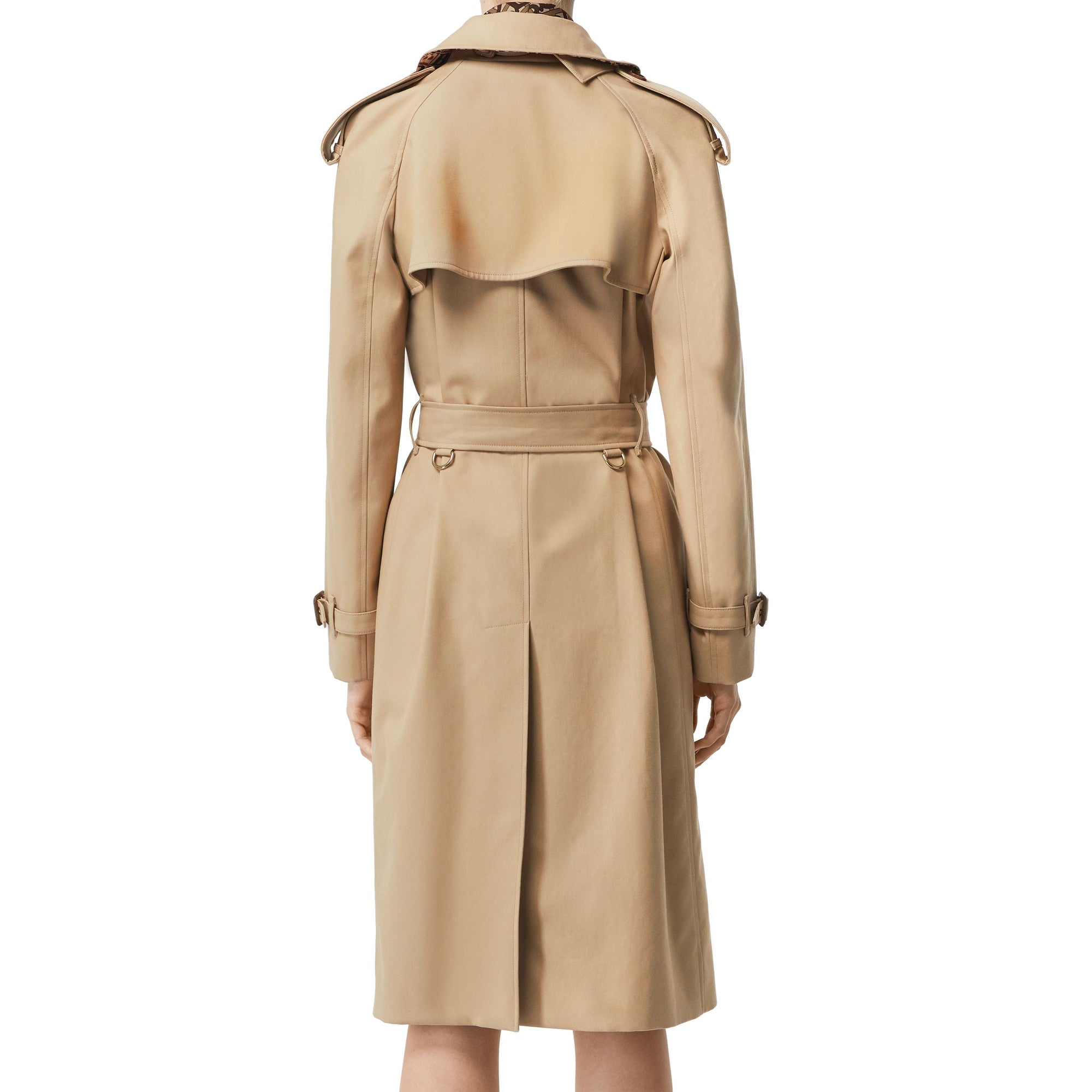 Trench en gabardine de coton avec doublure à imprimé d'archive - Miel
