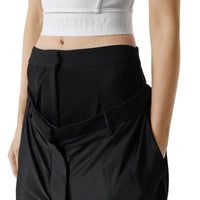 BLACK Pantalon en jersey à double ceinture