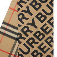 Écharpe en cachemire check avec logo - Noir