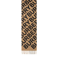 Écharpe en cachemire check avec logo - Noir