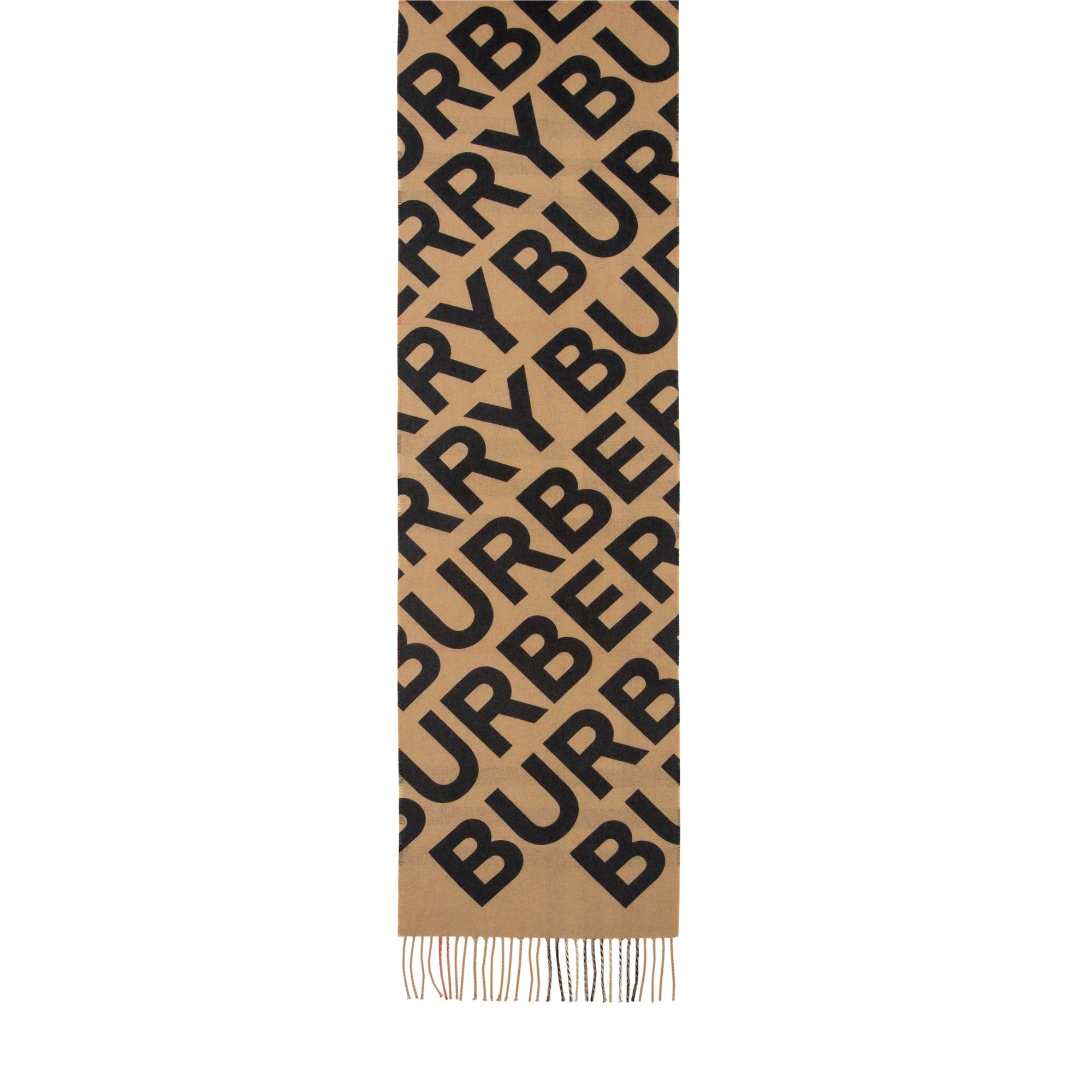 Écharpe en cachemire check avec logo - Noir