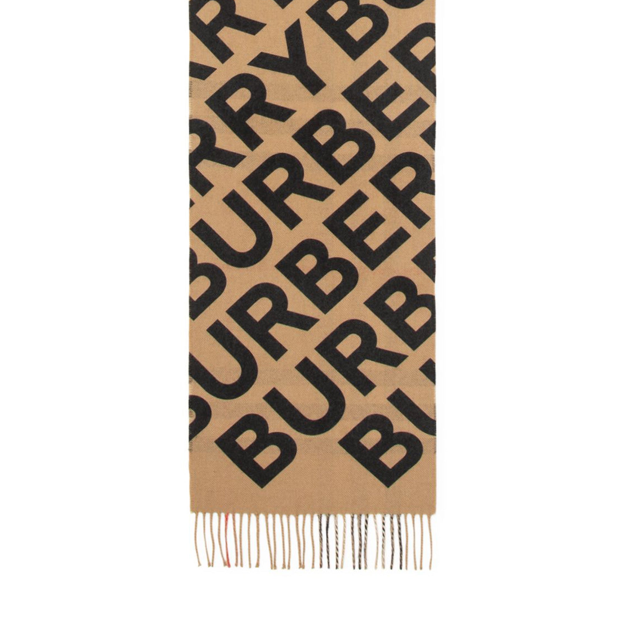 Écharpe en cachemire check avec logo - Noir