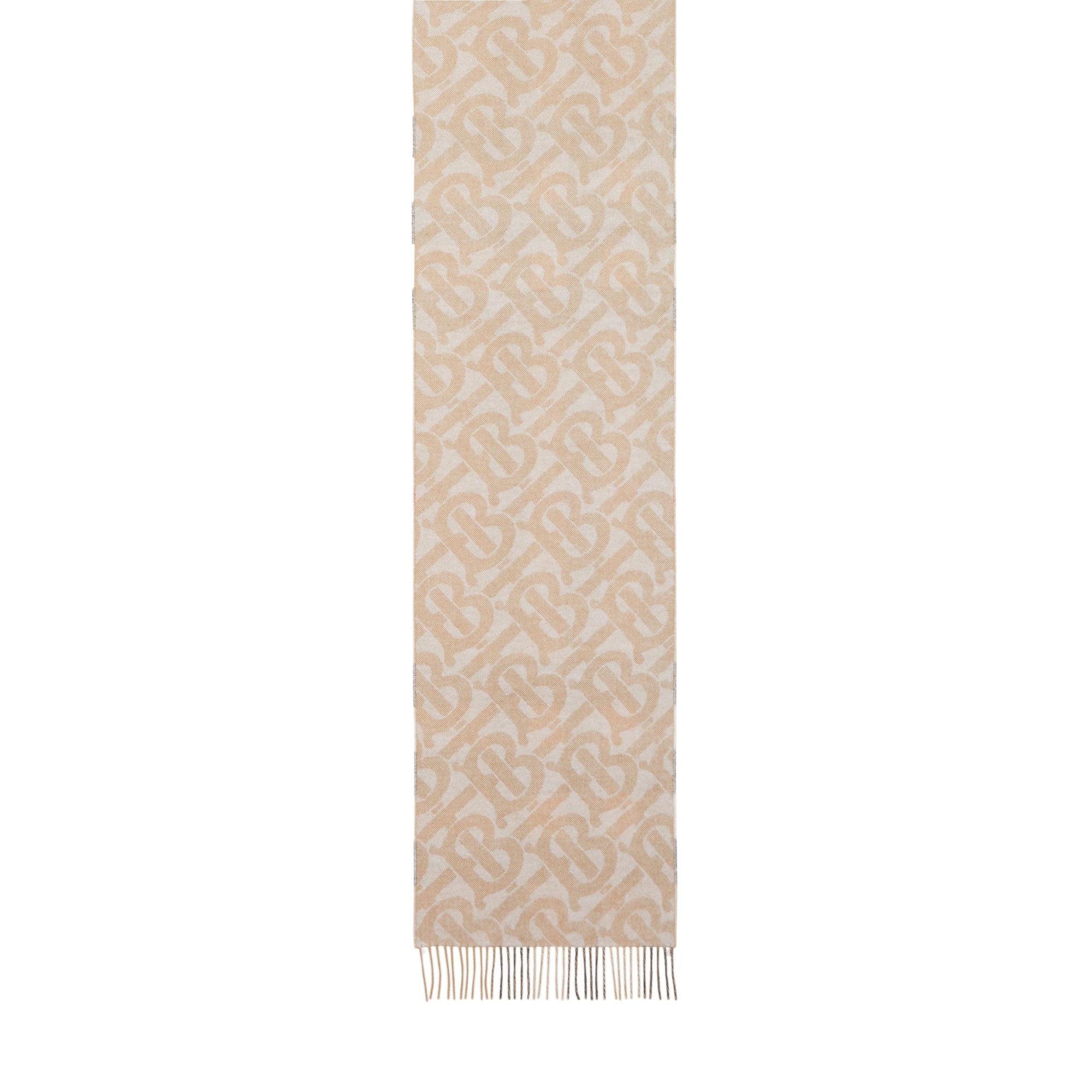 Écharpe réversible en cachemire check et monogram - Albâtre