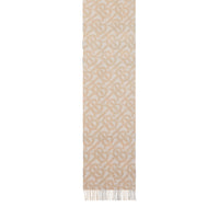 Écharpe réversible en cachemire check et Monogram - Albâtre
