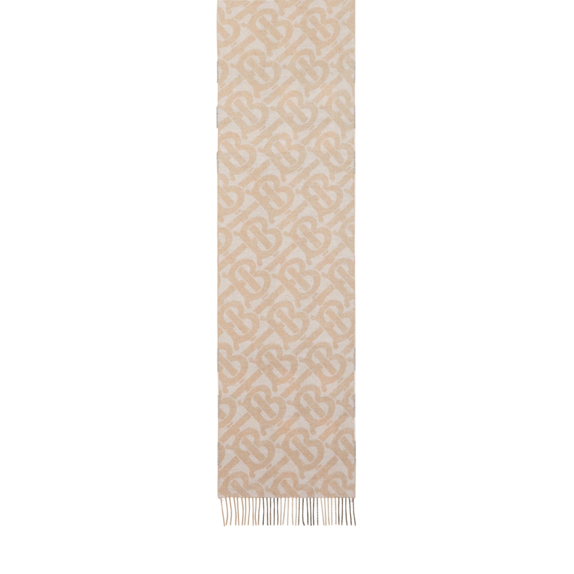 Écharpe réversible en cachemire check et Monogram - Albâtre