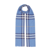 ENGLISH BLUEBELL Écharpe légère en laine et soie check