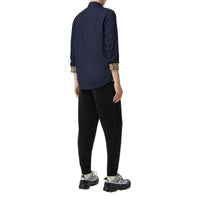 NAVY Chemise slim en coton stretch avec emblème du Cavalier brodé