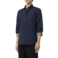 NAVY Chemise slim en coton stretch avec emblème du Cavalier brodé