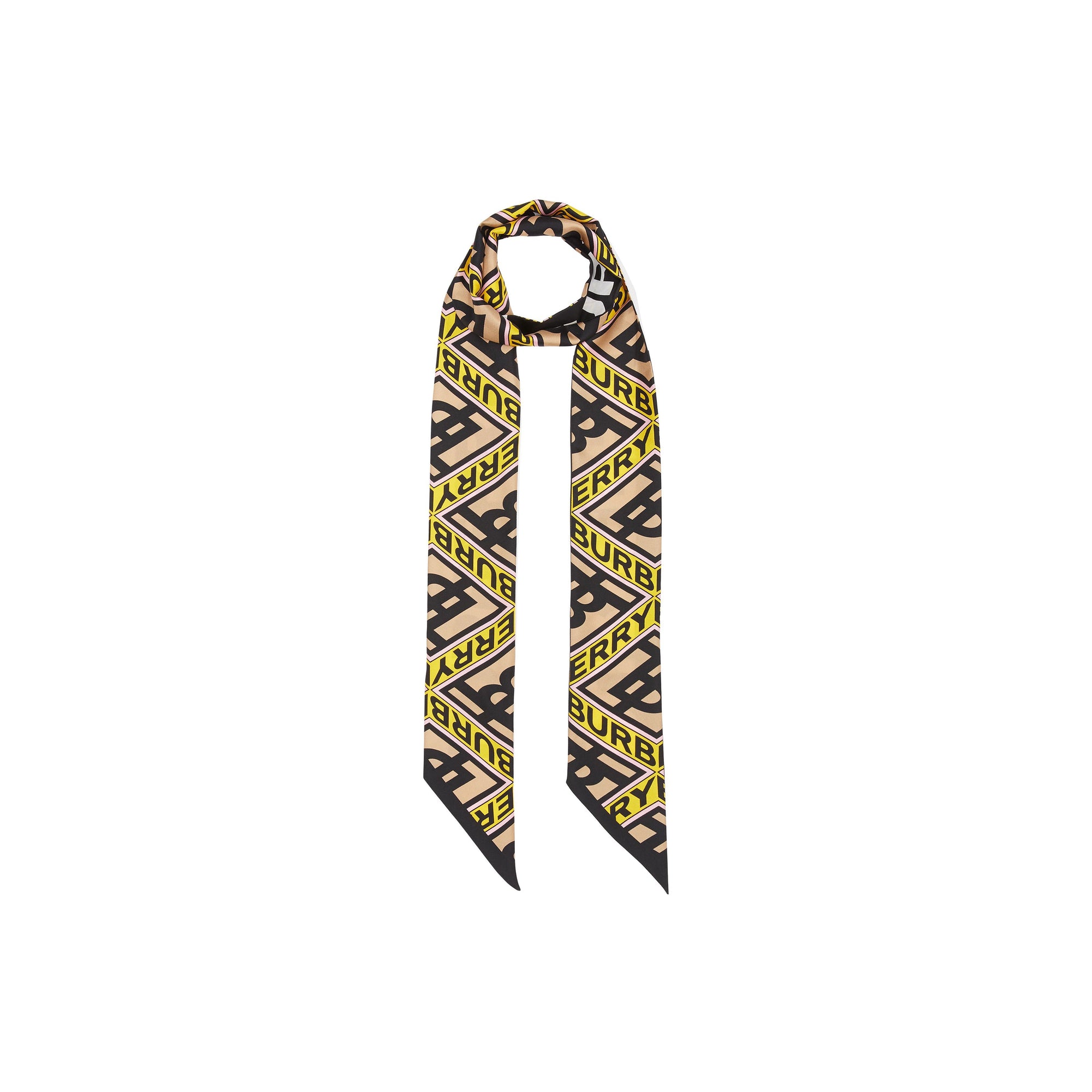 Foulard ultrafin en soie à logo - Jaune Canari