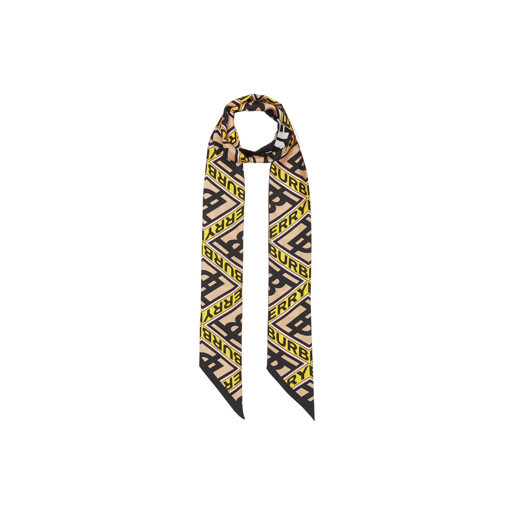 Foulard ultrafin en soie à logo - Jaune canari