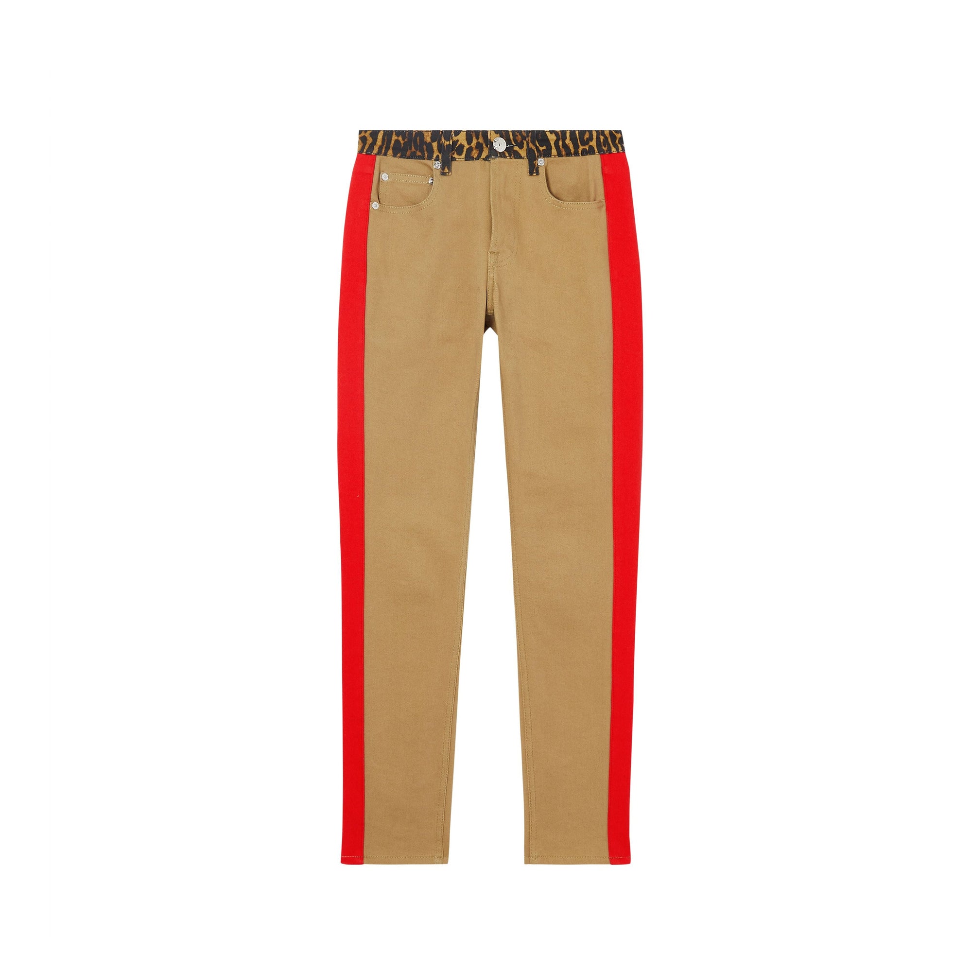 Jean skinny en denim japonais avec imprimé léopard - Olive intense