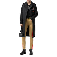 Jean skinny en denim japonais avec imprimé léopard - Olive intense