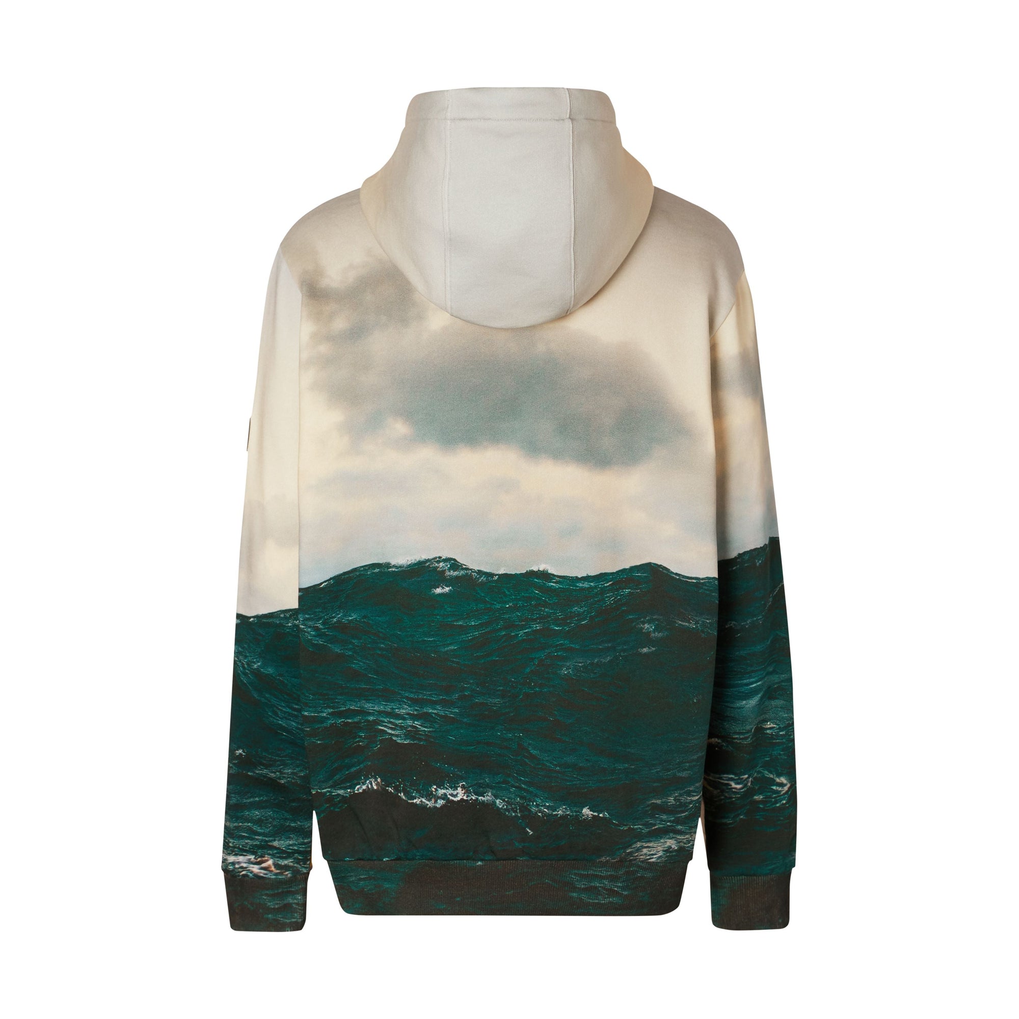 Sweat-shirt à capuche en coton à imprimé marin avec bandes - Bleu canard intense