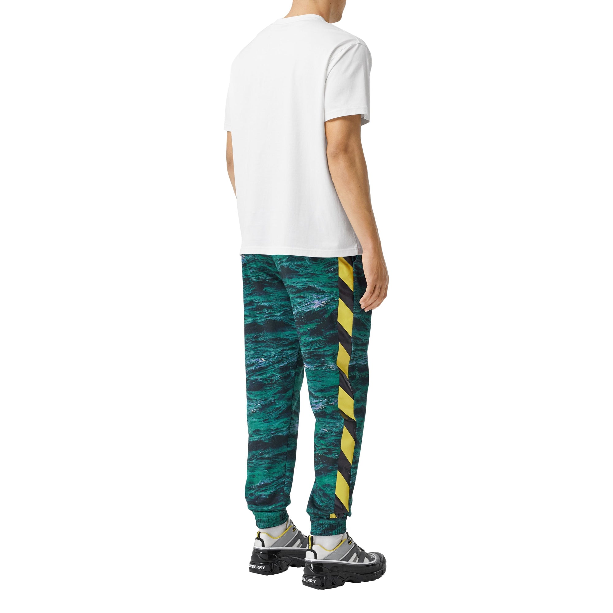 DEEP TEAL IP PTTN Pantalon de survêtement en coton à imprimé marin avec bandes