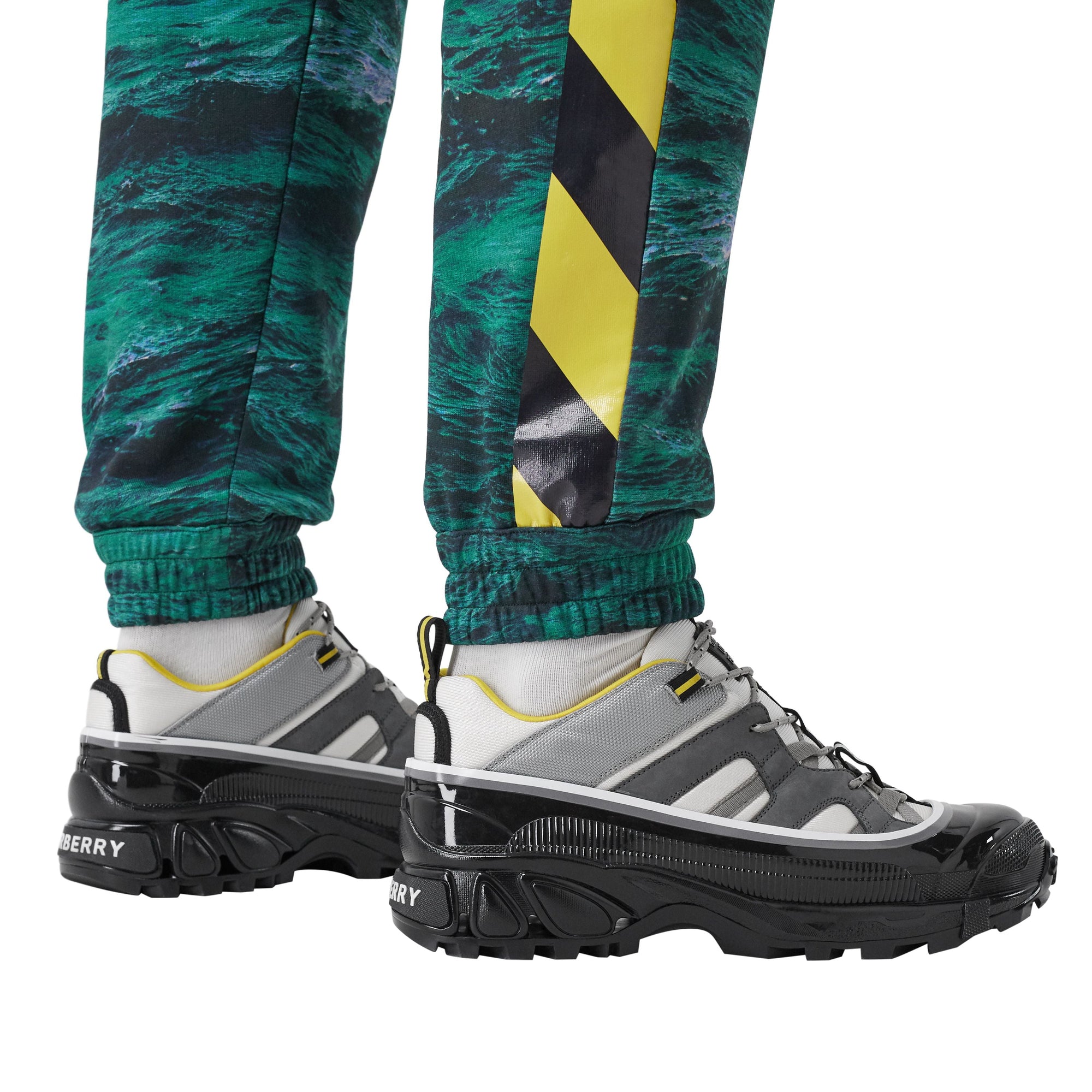 DEEP TEAL IP PTTN Pantalon de survêtement en coton à imprimé marin avec bandes