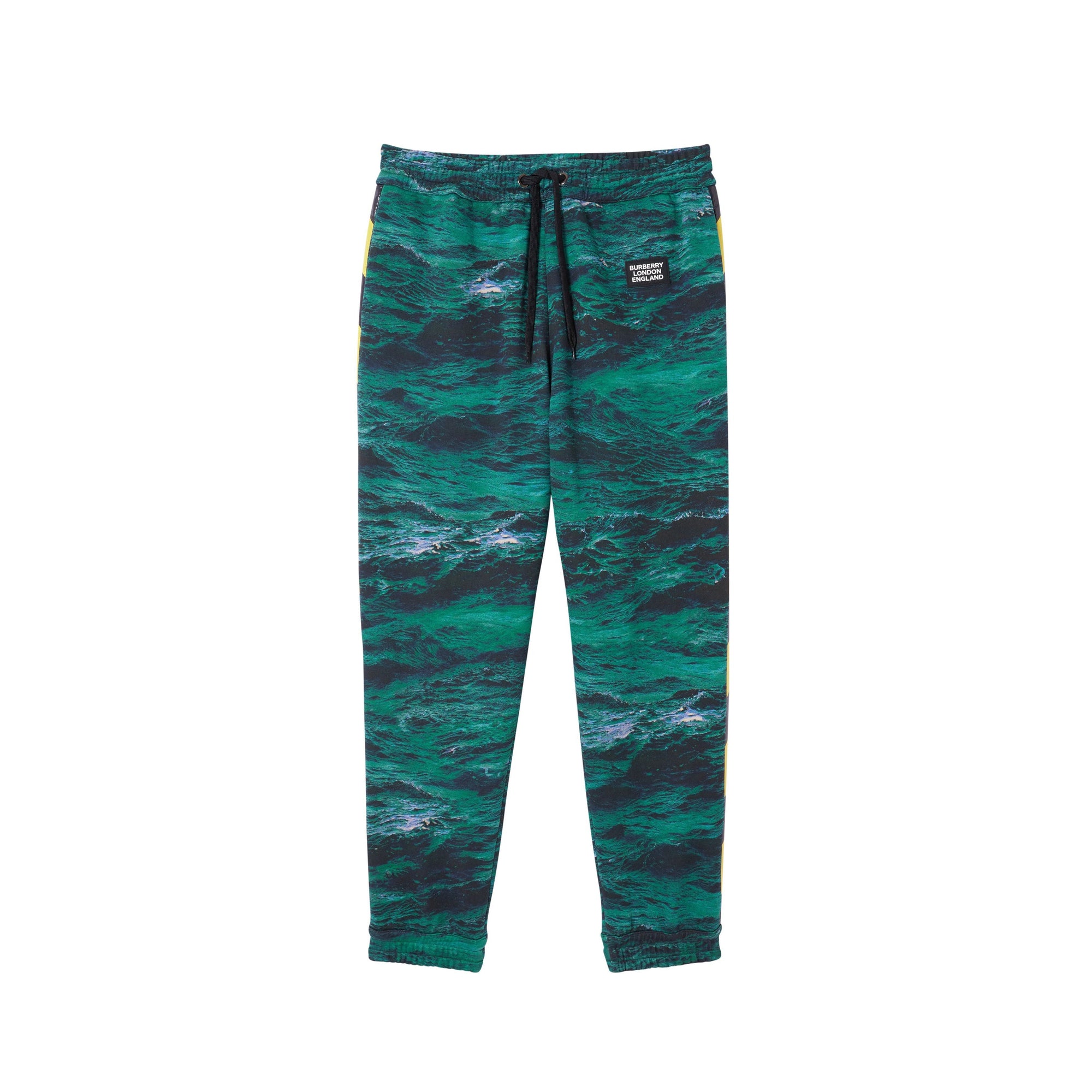 Pantalon de survêtement en coton à imprimé marin avec bandes - Bleu canard intense