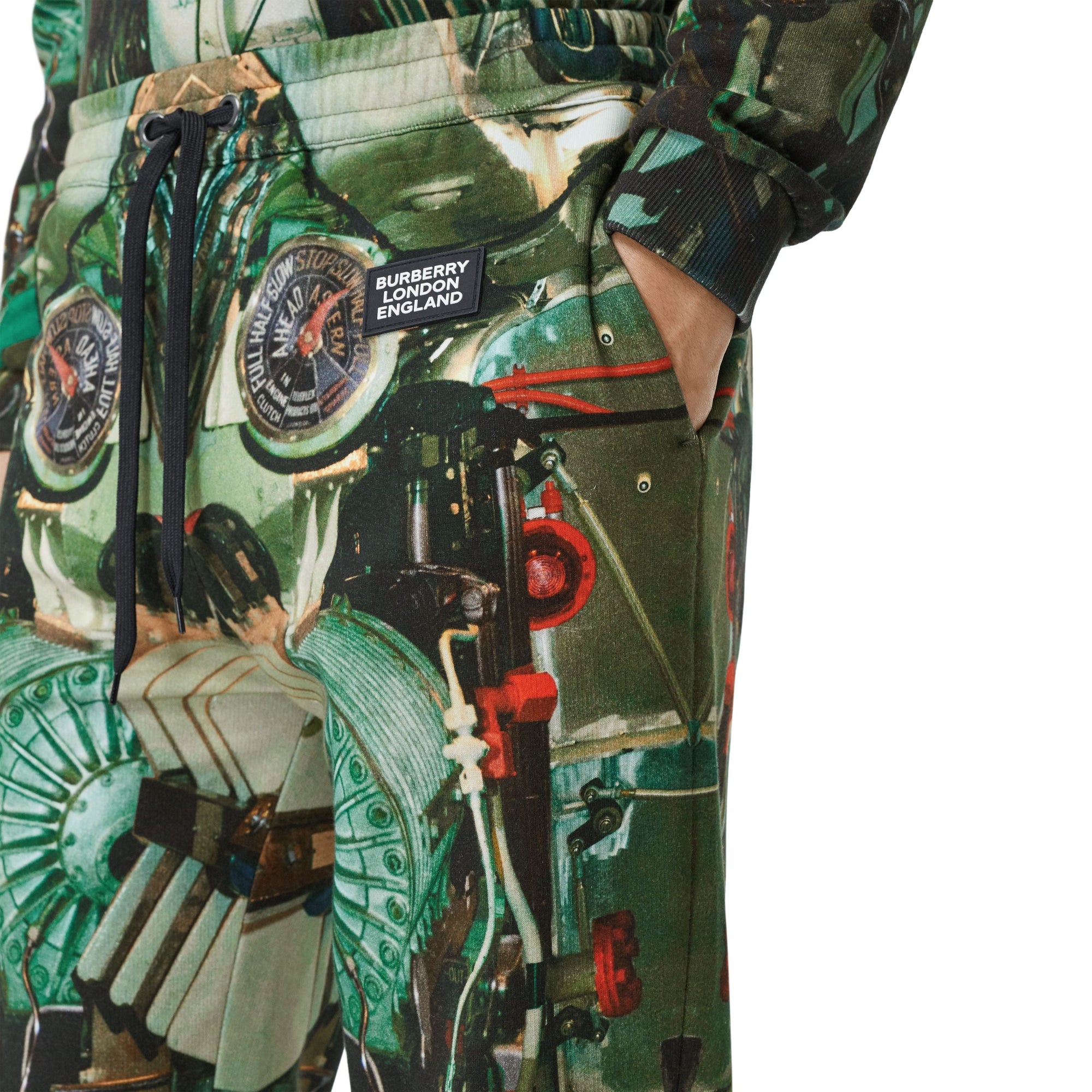Pantalon de survêtement en jersey à imprimé sous-marin - Vert céladon
