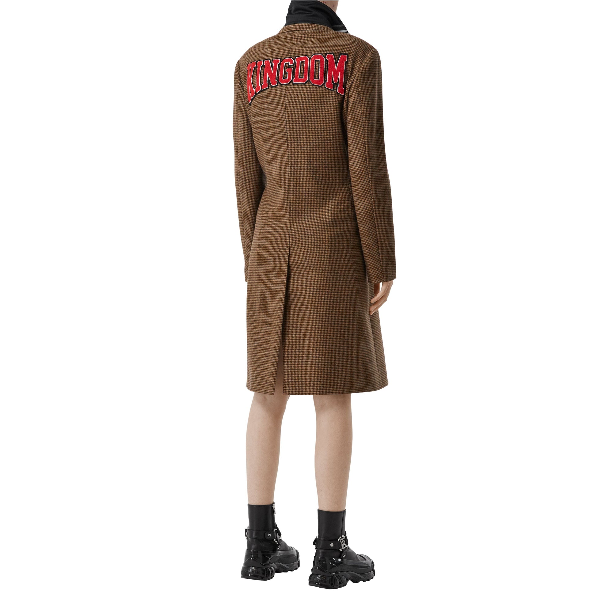 BROWN Manteau habillé check et pied de poule façon haut de survêtement