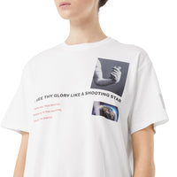 WHITE T-shirt oversize en coton à imprimé montage