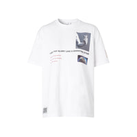 WHITE T-shirt oversize en coton à imprimé montage