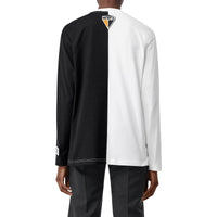 BLACK Haut oversize en coton à imprimé montage avec manches à découpes