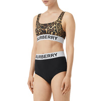 Bikini à imprimé léopard avec logo - Moutarde sombre