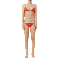 Bikini triangle avec bande à logo - Papaye