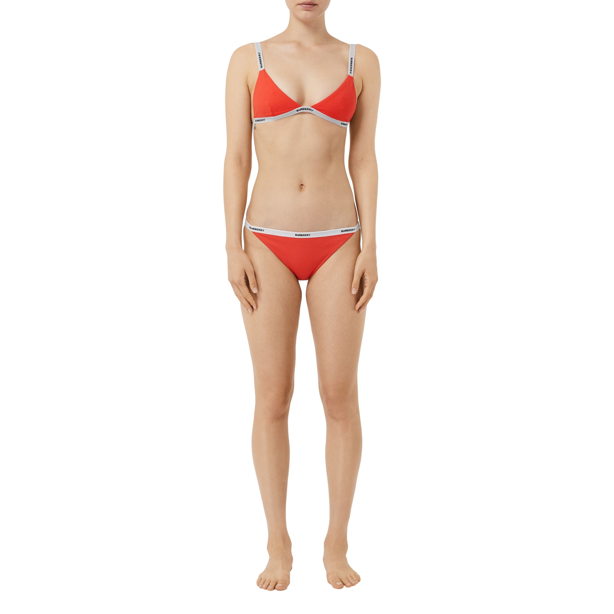 Bikini triangle avec bande à logo - Papaye