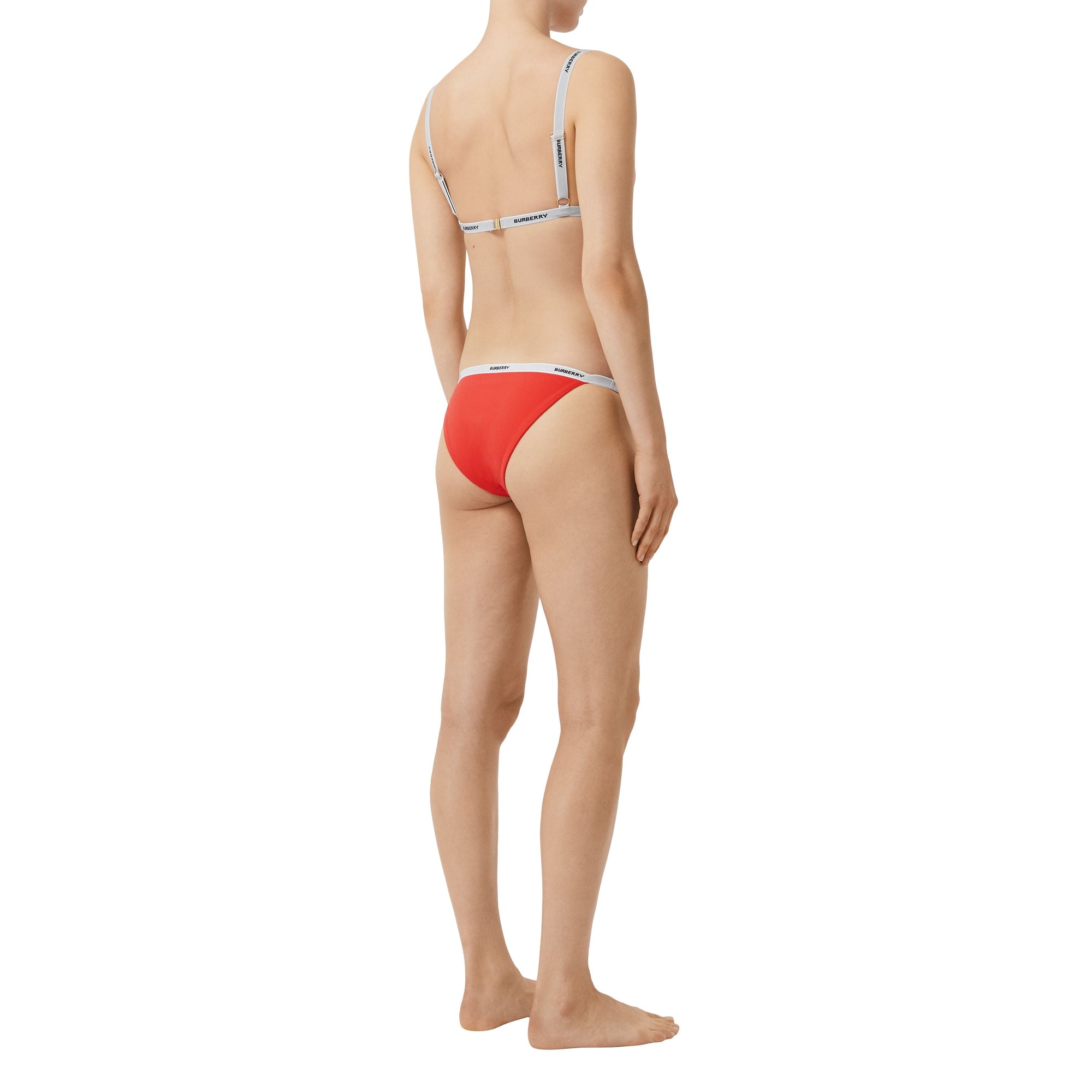 Bikini triangle avec bande à logo - Papaye
