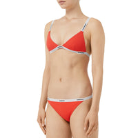 Bikini triangle avec bande à logo - Papaye