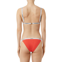 Bikini triangle avec bande à logo - Papaye