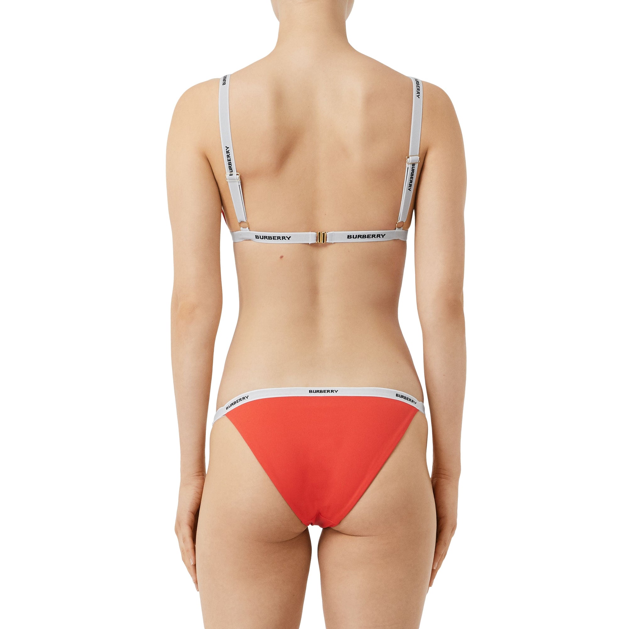Bikini triangle avec bande à logo - Papaye