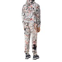 Pantalon de survêtement en coton à imprimé graffiti - Blanc naturel