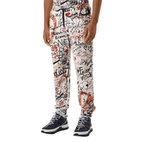 Pantalon de survêtement en coton à imprimé graffiti - Blanc naturel